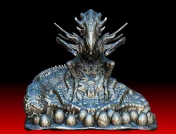 Alien queen mother with egg sack 3D model