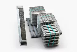 Aluminium Zinc Nickel Silver Titan Steel ingot 10 3D model