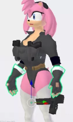 Amy rose sexy assesin Low-poly  3D model