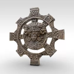 Ancient carved wall artifact Low-poly  3D model