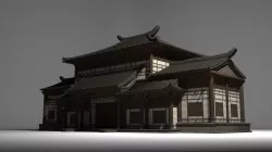 Ancient Conjoined Palace Architecture Low-poly  3D model