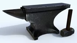 Anvil and Sledge Hammer Low-poly  3D model