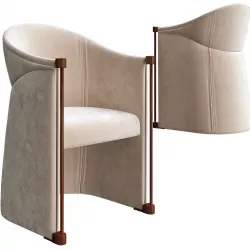 Armchair Almora  DOSHI LEVIEN with Pink Design 3d model 3D model