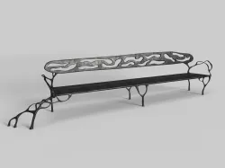 Artistic wood root bench 3D model