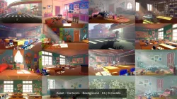Asset - Cartoons - Background - 04 3D Model Collection