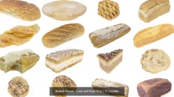 Baked Goods - Low and High Poly 3D Model Collection