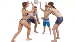 Beach Volleyball Players x4 3D Model Collection