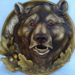 Bear in round wall art 3d models for artcam and aspire 3D model