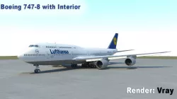 Boeing 747-8 with Interior  3D model