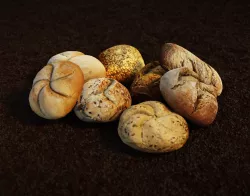 Bread roll pack 3D Model Collection