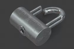 Broken Padlock Low-poly  3D model