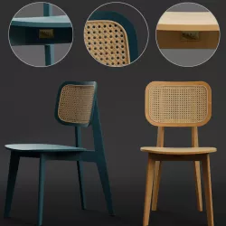 Cane Dining Chair 3D model
