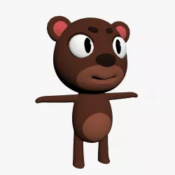 Cartoon Bear Character Low-poly  3D model