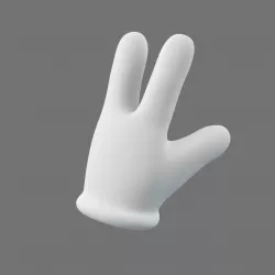 Cartoon Glove Hands Low Poly  3 fingers Low-poly  3D model
