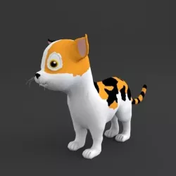 Cat Cartoon Low-poly  3D model