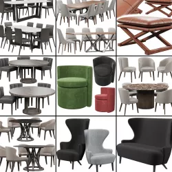 Chairs set 2 3D model