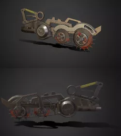 Circular sword a dieselpunk melee weapon Low-poly  3D model