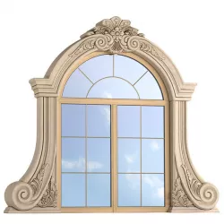 Classic window frame for decorating the facade  3D model