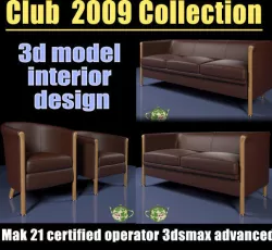 Club  Sofa Mental ray collection 