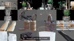 Decorative  sets 001-004 3D Model Collection