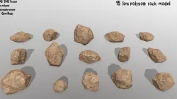 desert rocks Low-poly  3D model