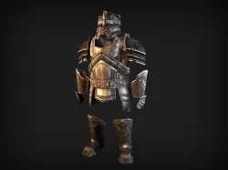 Dwarf-Warrior full-set armor  Low-poly  3D model
