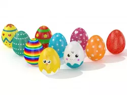 Easter Egg Cracked 11 Styles Low-poly  3D model