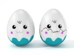 Easter Egg Cracked  N003 Low-poly  3D model