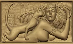 egyptian lady wall painting art  3d models for artcam and aspire 3D model