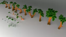 Fantasy trees kit  Low-poly  3D model