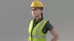 Female Worker Low-poly  3D model