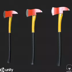  Fire Axe PBR Specular Mobile LOD  Low-poly  3D model