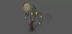 Fire Hydrent clock  Low-poly  3D model