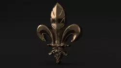 Fleur De Lis Ornament and Zbrush Brush Low-poly  3D model