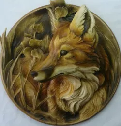 Fox round art wall 3d models for artcam and aspire 3D model