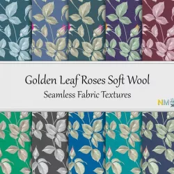 Golden Leaf Roses Soft Cotton Seamless Textures Set Texture