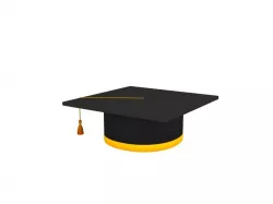 Graduation Cap Low-poly  3D model