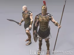 Greek warrior Low-poly  3D model
