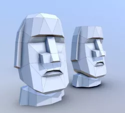 Head statue Moai 3D model