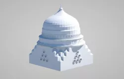 islamic Mosque  Green Dome 3D model