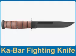 Ka-Bar Fighting Knife Low-poly  3D model
