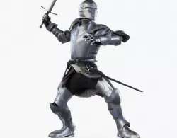 Knight Attack Posed Low-poly  3D model