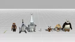 Kung Fu Panda Kit Low-poly  3D model