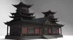 Large Palace of Ancient Architecture Low-poly  3D model