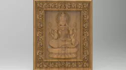 laxmi god in frame 3D models for artcam and aspire 3D model