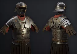 Lorica Segmentata Ancient roman legionary armor Low-poly  3D model
