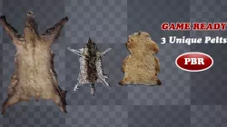 Low Poly Animal Pelts Low-poly  3D model
