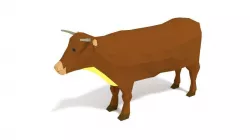 Low Poly Cartoon Cow Low-poly  3D model