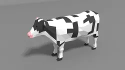 Low Poly Cartoon Cow Low-poly  3D model