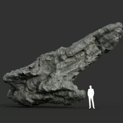 Low poly Damaged Black Rock 17 Low-poly  3D model